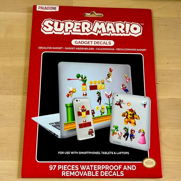 NIN Super Mario Bros Decals Removable Waterproof Stickers for Phone or Tablet - Picture 1 of 2